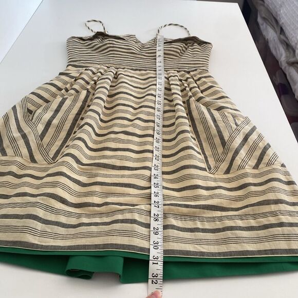 Anthropologie Maeve Changing Stripes Cream and Gray Mini Dress Dress Size 6 - Picture 13 of 15